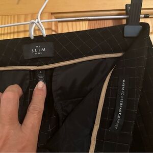 White House Black Market Black Checkered Pants